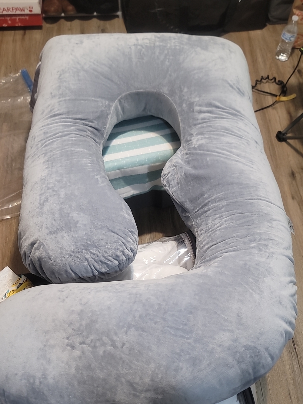 Gray Full-Body Pregnancy Support Pillow - Plush Comfort